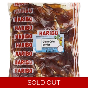 Haribo Giant Cola Bottles - 3kg Wholesale Sack Gummy Sweets